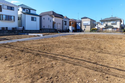 住宅街に整備された住宅分譲地