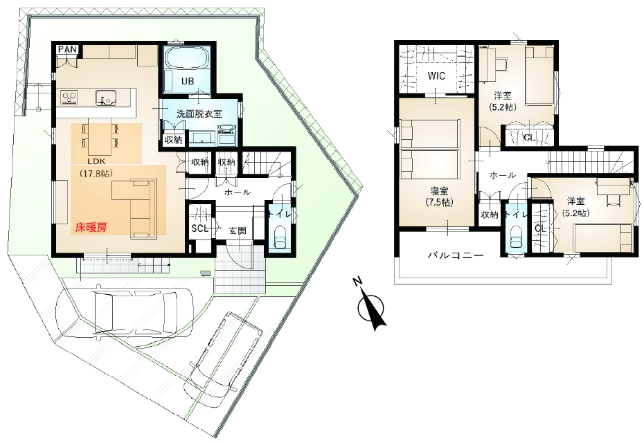 草津市上笠5丁目の間取り図