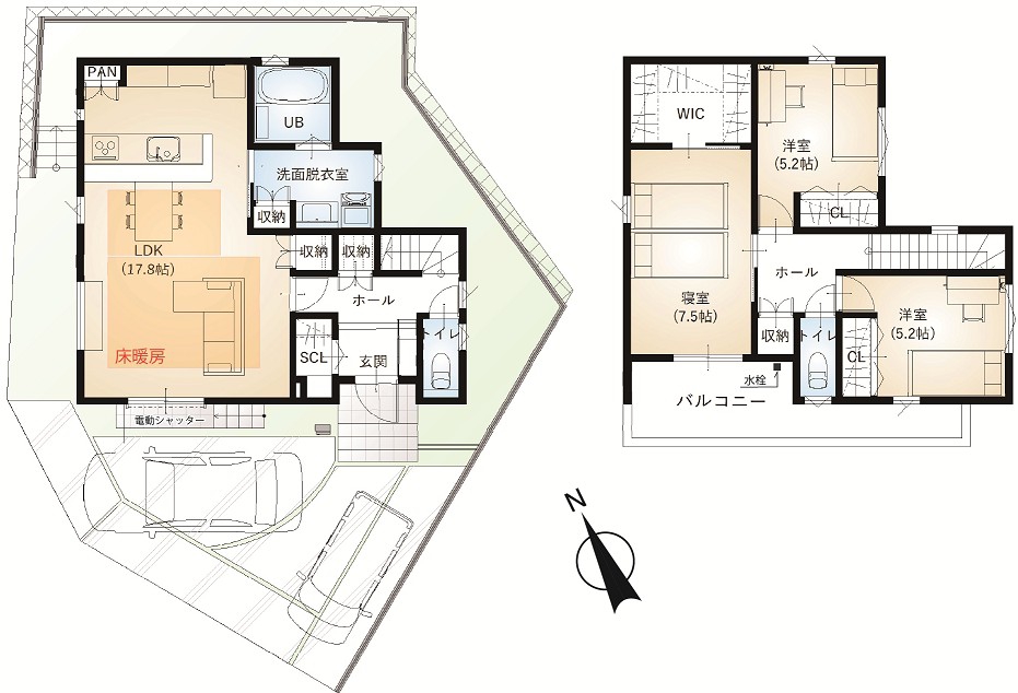 草津市上笠5丁目の間取り図