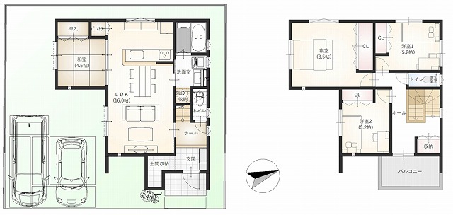 の1F間取り図