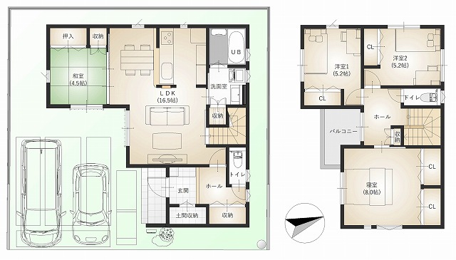 の1F間取り図