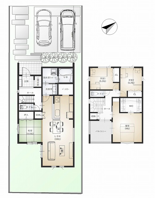 の1F間取り図